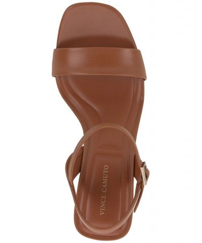 Herrica Ankle-Strap Slingback Two-Piece City Sandals Brown $54.00 Shoes