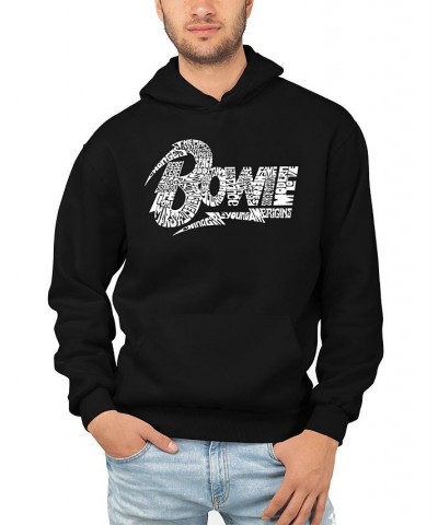 Men's David Bowie Logo Word Art Hooded Sweatshirt Multi $34.19 Sweatshirt