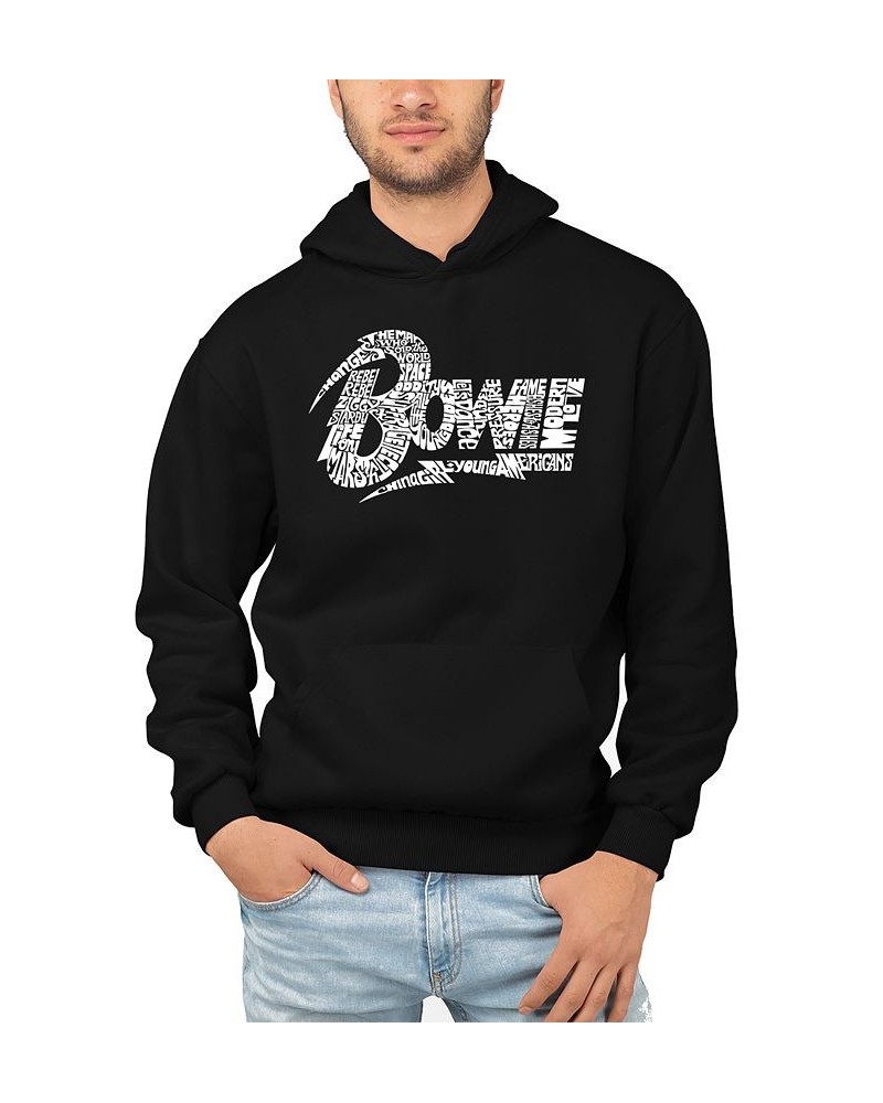 Men's David Bowie Logo Word Art Hooded Sweatshirt Multi $34.19 Sweatshirt