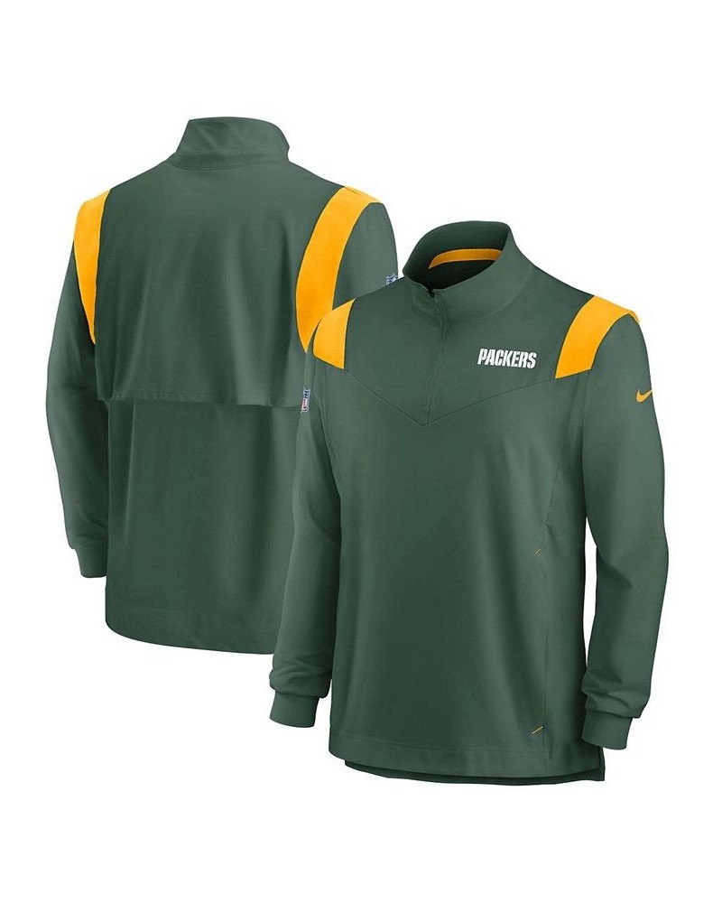 Men's Green Green Bay Packers 2021 Sideline Coaches Repel Quarter-Zip Jacket $37.79 Jackets